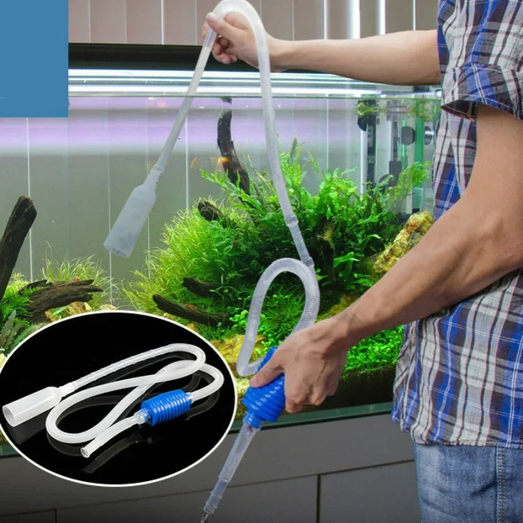 1.6m簡易實用虹吸吸管過濾魚缸換水器，魚缸換水器