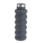 便攜式矽膠水瓶 可伸縮折疊咖啡瓶 戶外旅行飲用運動水壺，容量：500ml，灰色，橙色，藍色，紫色