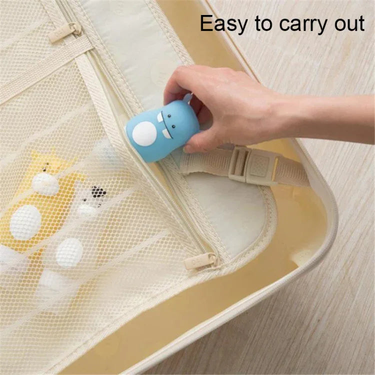 便攜旅行洗髮水身體乳化妝品瓶收納盒，藍色河馬
