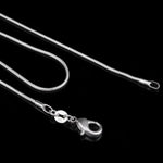 銀鍍蛇骨鏈項鍊 女款細項鍊，1mm 16英寸，1mm 18英寸，1mm 22英寸，1mm 24英寸，1mm 26英寸，1mm 28英寸