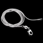銀鍍蛇骨鏈項鍊 女款細項鍊，1mm 16英寸，1mm 18英寸，1mm 22英寸，1mm 24英寸，1mm 26英寸，1mm 28英寸