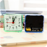 Square Alarm Clock Transparent Case Compact Digital Mini Bedroom Bedside Office Electronic Clock