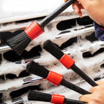 5 Pcs Car Detailing Brush Cleaning Natural Boar Hair Brushes Auto Detail Tools Products Wheels Dashboard, 5 in 1 Random Color Delivery, 5 in 1 Black, 5 in 1 White