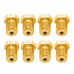 8 個 Bugatti 3D 列印機配件 E3D-V5 V6 噴嘴 M6 螺紋耗材熱噴嘴，1.75/0.2mm，1.75/0.25mm，1.75/0.3mm，1.75/0.35mm，1.75/0.4mm，1.75/0.5mm，1.75/0.6mm，1.75/0.8mm，1.75/1.0mm，3/0.2mm，3/0.3mm，3/0.4mm，3/0.5mm，3/0.6mm，3/0.8mm