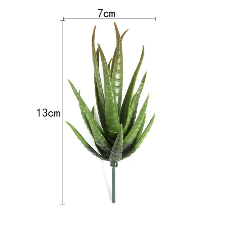 仿真迷你蘆薈塑膠植物工藝花藝景觀花園家庭辦公裝飾，綠色非植絨，植絨綠紅尖，植絨綠黃尖
