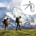 多功能折疊安全自衛折疊鋸登山扣掛扣野外生存裝備，D型+LED