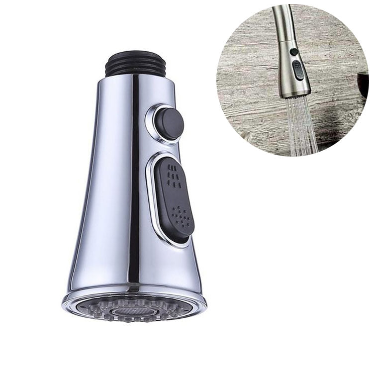 廚房喇叭按鈕開關 可暫停水龍頭灑水器 節水噴嘴過濾器，鍍鉻CP，拉絲BN