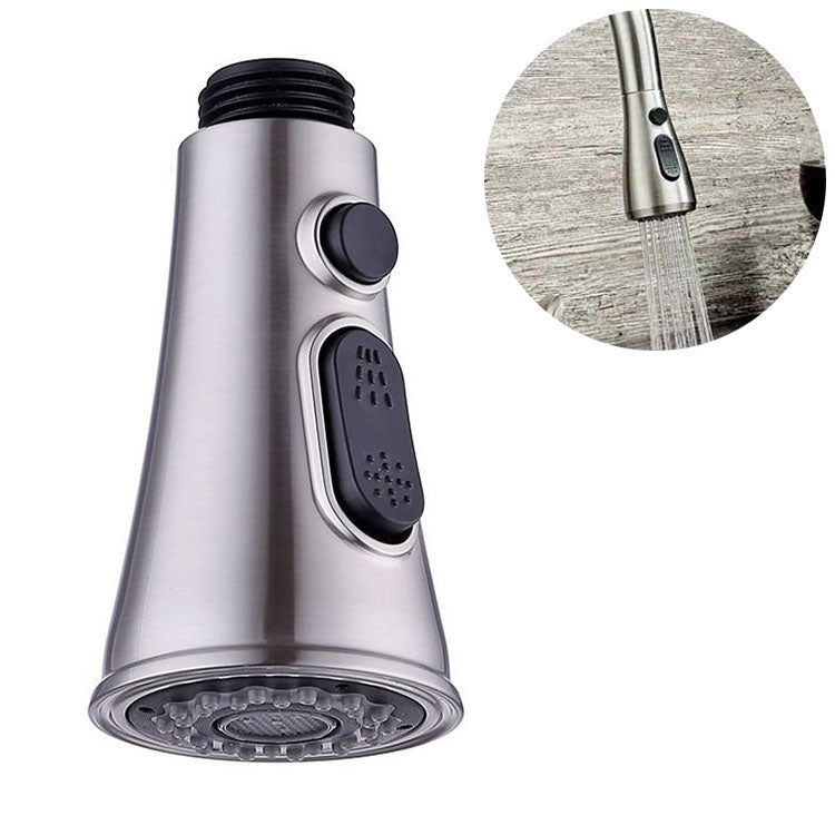 廚房喇叭按鈕開關 可暫停水龍頭灑水器 節水噴嘴過濾器，鍍鉻CP，拉絲BN