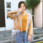 時尚便攜戶外透明EVA雨衣，M、L、XL