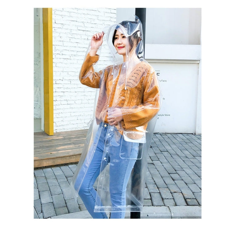 時尚便攜戶外透明EVA雨衣，M、L、XL