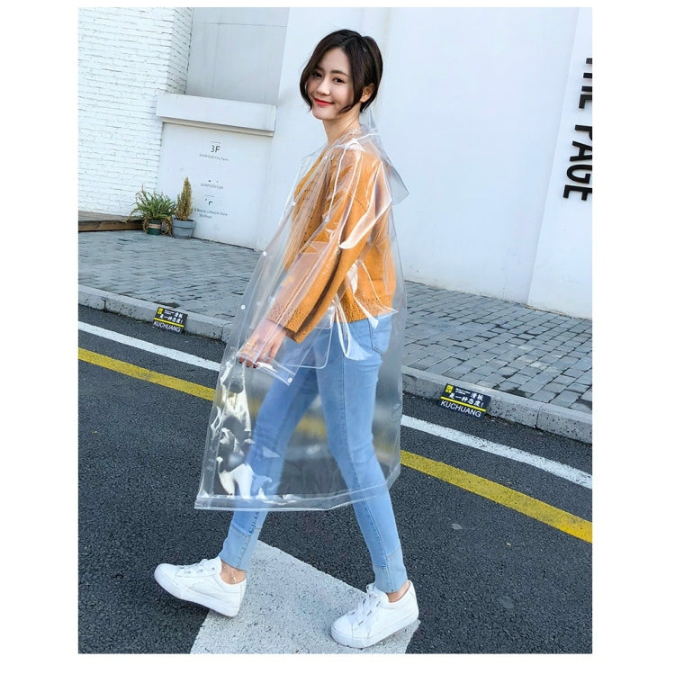 時尚便攜戶外透明EVA雨衣，M、L、XL
