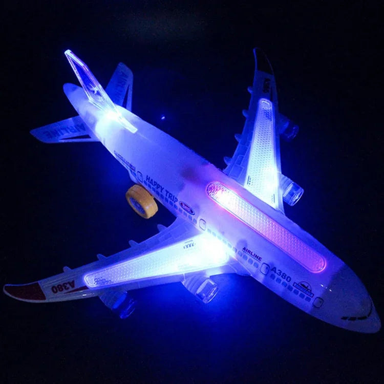 模型飛機玩具 電動閃光音樂飛機 兒童玩具 DIY 飛機禮物