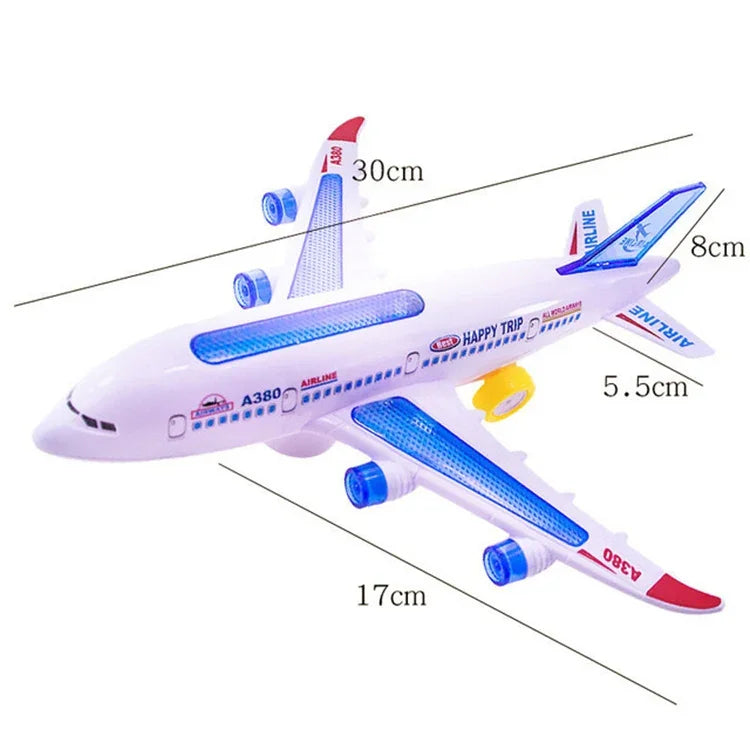 模型飛機玩具 電動閃光音樂飛機 兒童玩具 DIY 飛機禮物