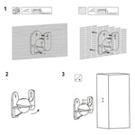 Pair Black Surround Sound Speaker Wall Mount Brackets 45 Degree Rotatable Design TV Wall Mount 8 x 4.5 x 5.8cm