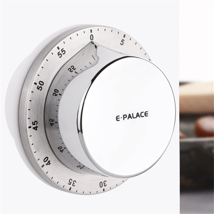 E-PALACE 磁性計時器廚房不鏽鋼計時器創意鬧鐘機械提醒倒數番茄鐘，E-PALACE 磁性計時器