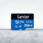 Lexar 633x 256GB高速手機相機記憶TF卡 切換擴充行車記錄器專用儲存快閃記憶卡，256GB