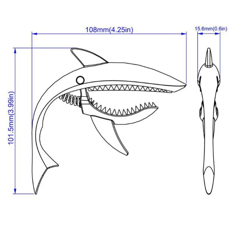 鯊魚造型鋅合金吉他變調夾，吉他變調夾