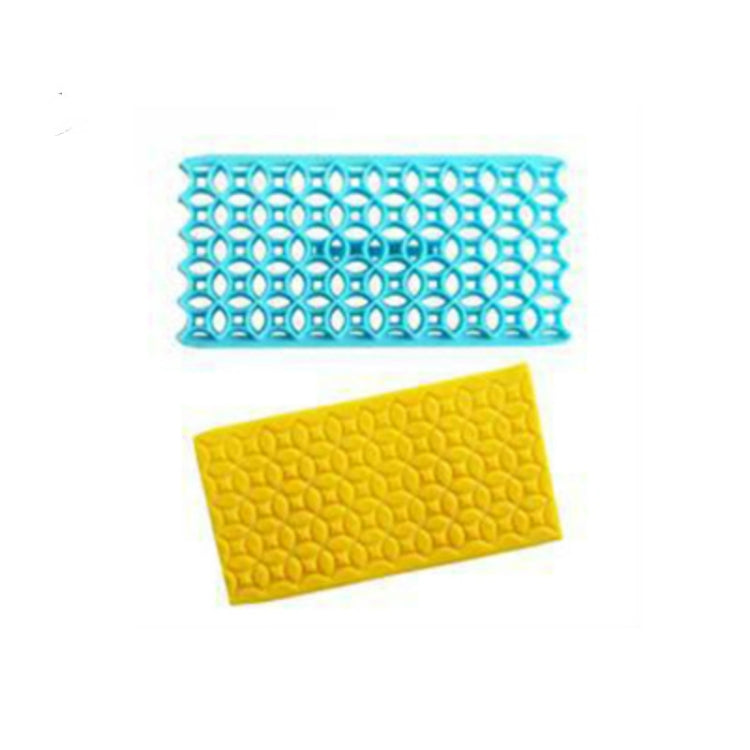 2件套蛋糕翻糖工具 心形鑽石紋格子天橋曲藝印花模具