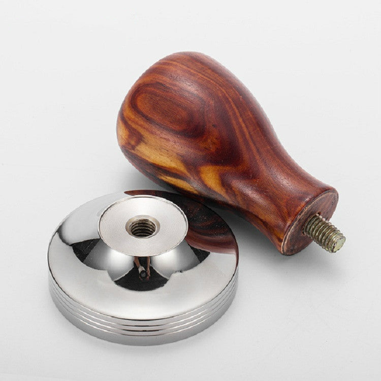 不鏽鋼實木手柄一體式咖啡粉壓粉器，57.5mm 紅檀木手柄，58mm 紅檀木手柄，57.5mm 橡木手柄，58mm 橡木手柄，57.5mm 紫檀木手柄，58mm 紫檀木手柄，57.5mm 不鏽鋼可拆卸手柄