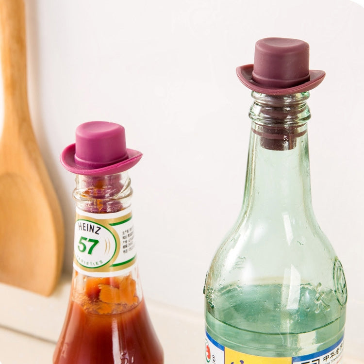 矽膠高帽新鮮酒瓶塞紅酒瓶塞，2件套帽形（棕色）、2件套帽形（黑色）、2件套帽形（紅酒色）、2件套帽形（黃色）、2件套帽形（玫瑰紅）、2件套帽形（紅色）