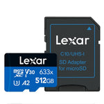 Lexar 633x 512GB高速快閃記憶卡 運動相機手機TF車用行車記錄器記憶卡，512GB