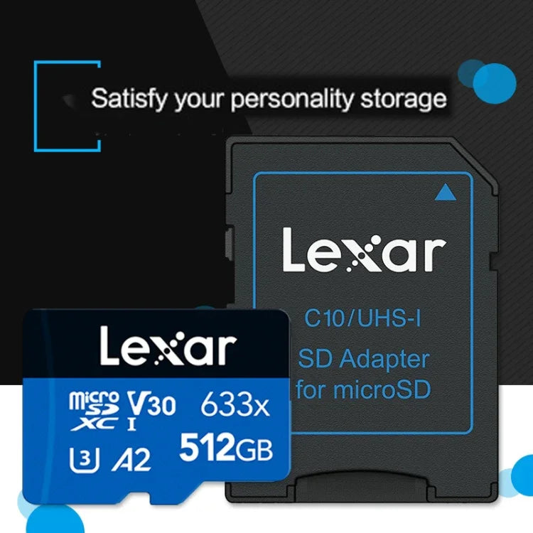 Lexar 633x 512GB高速快閃記憶卡 運動相機手機TF車用行車記錄器記憶卡，512GB