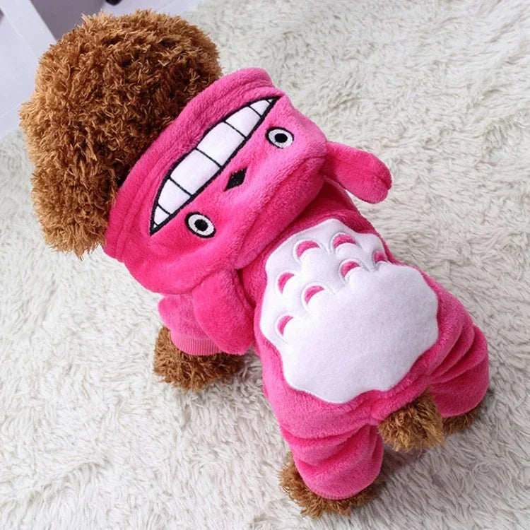 寵物珊瑚絨服裝 可愛龍貓狗保暖外套，XS, S, M, L, XL, 2XL