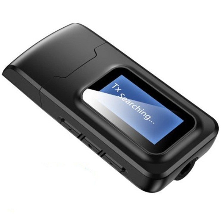 二合一藍牙 5.0 轉接器 USB 免驅動無線音頻發射接收器 含 LCD 顯示