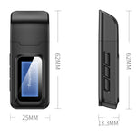 二合一藍牙 5.0 轉接器 USB 免驅動無線音頻發射接收器 含 LCD 顯示