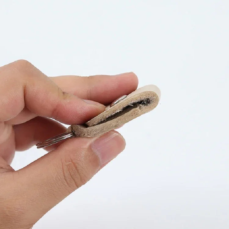 10 個真皮吉他撥片收納袋附鑰匙圈，黑色，棕色
