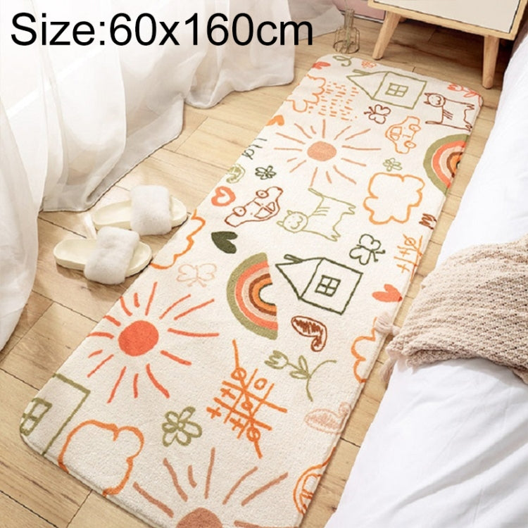 家用臥室地毯條紋床邊羊絨防滑墊，40×120 cm，60×160 cm，60×180 cm