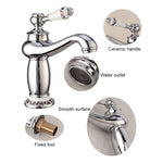 Copper Antique Hot Cold Double Blue White Porcelain Faucet, Platinum, Black Gold, Black, Antique