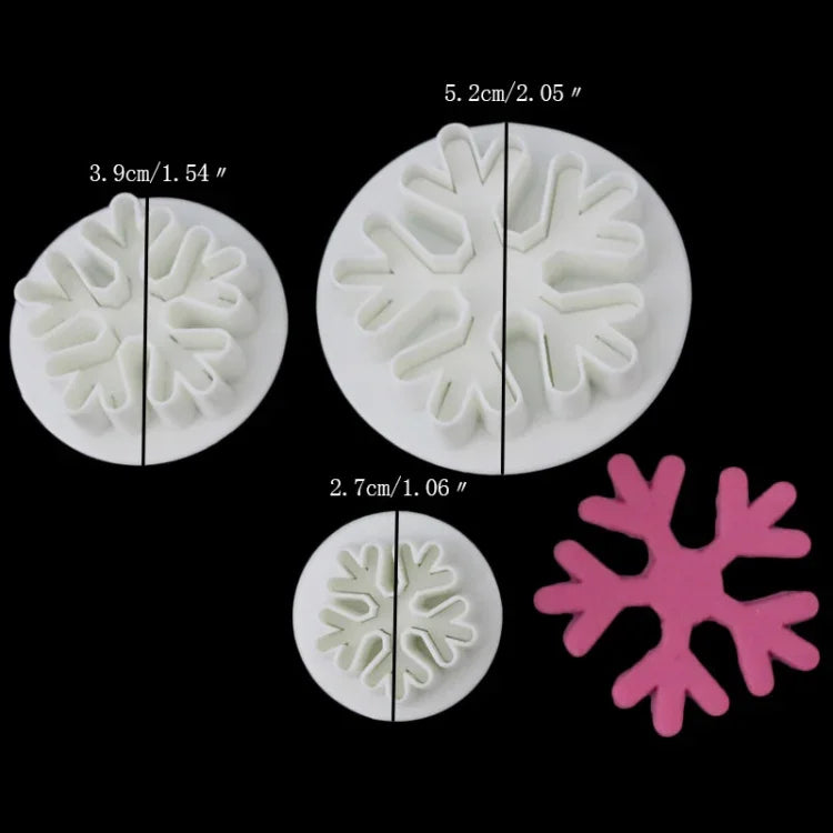 6件套雪花彈簧模具翻糖蛋糕工具餅乾壓花印模DIY烘焙工具，雪花形狀