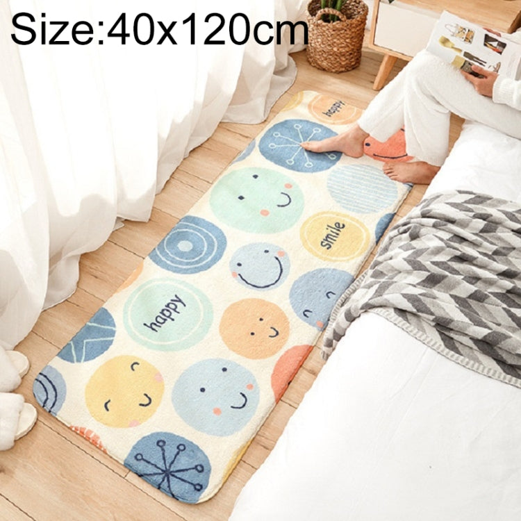 卡通家用沙發條紋地毯臥室床邊羊絨防滑墊，40×120 cm，60×160 cm，60×180 cm