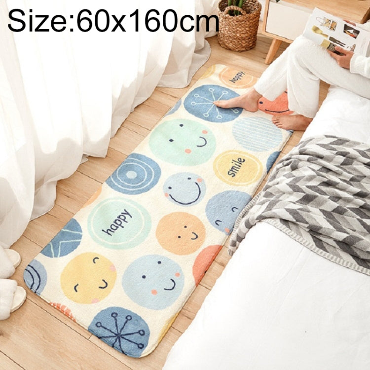 卡通家用沙發條紋地毯臥室床邊羊絨防滑墊，40×120 cm，60×160 cm，60×180 cm