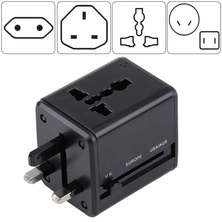 全球通用旅行隱藏式插頭轉接器，內建雙 USB 充電埠，適用美國、英國、澳洲、歐盟