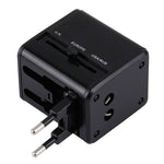 全球通用旅行隱藏式插頭轉接器，內建雙 USB 充電埠，適用美國、英國、澳洲、歐盟