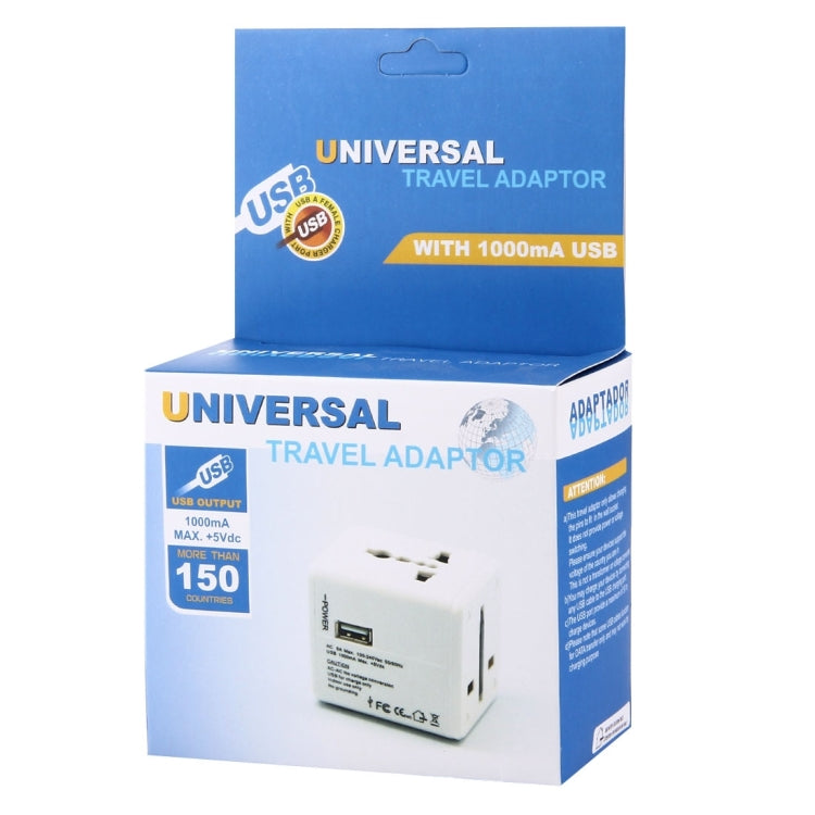 全球通用旅行隱藏式插頭轉接器，內建雙 USB 充電埠，適用美國、英國、澳洲、歐盟