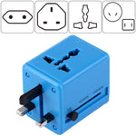 全球通用旅行隱藏式插頭轉接器，內建雙 USB 充電埠，適用美國、英國、澳洲、歐盟