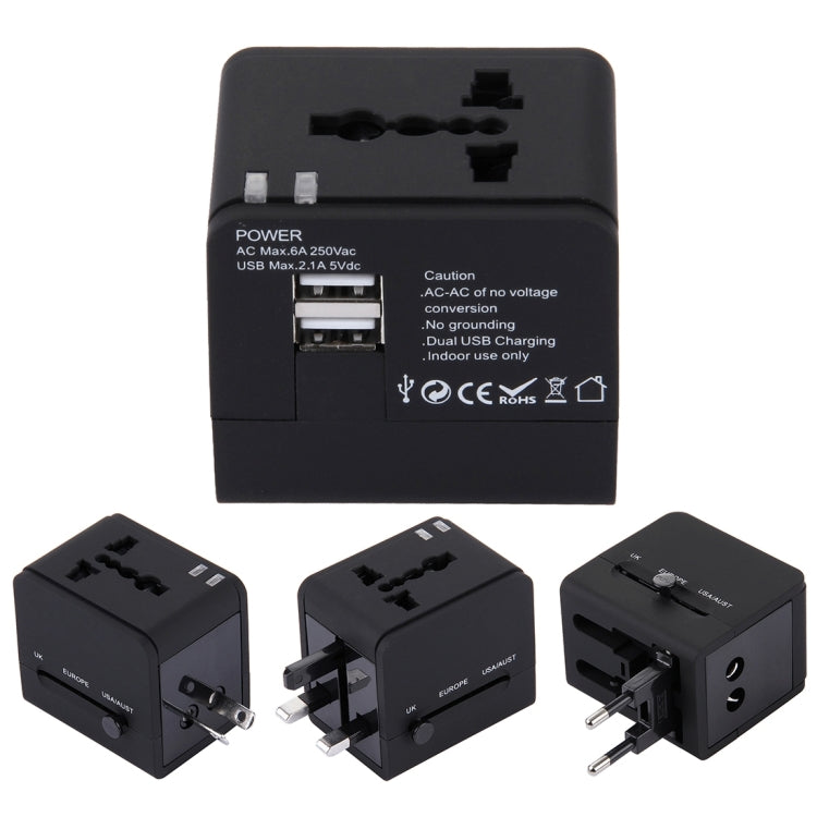 5V 2.1A 雙USB電源插座充電器適配器，英規/歐規/美規/澳規插頭，5V 2.1A