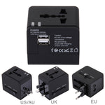 5V 2.1A 雙USB電源插座充電器適配器，英規/歐規/美規/澳規插頭，5V 2.1A
