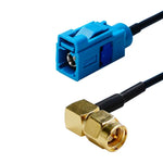 20cm SMA 母頭彎頭轉 Fakra Z 母頭連接器轉接線 RG174 線材, SMA 母頭彎頭轉 Fakra Z 母頭