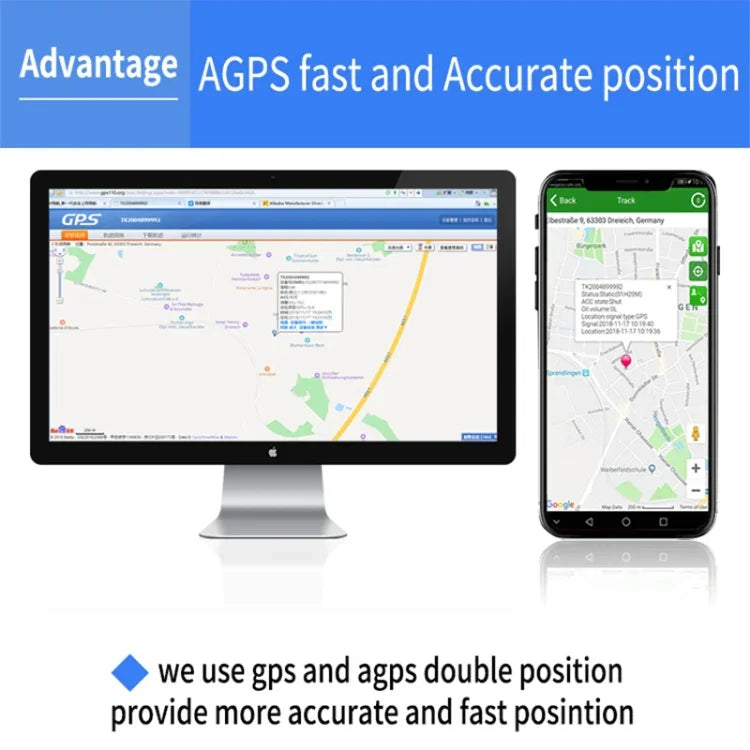 TK203 4G GPS / GPRS / GSM 個人／物品／寵物／包包定位器 寵物項圈即時追蹤裝置，TK203