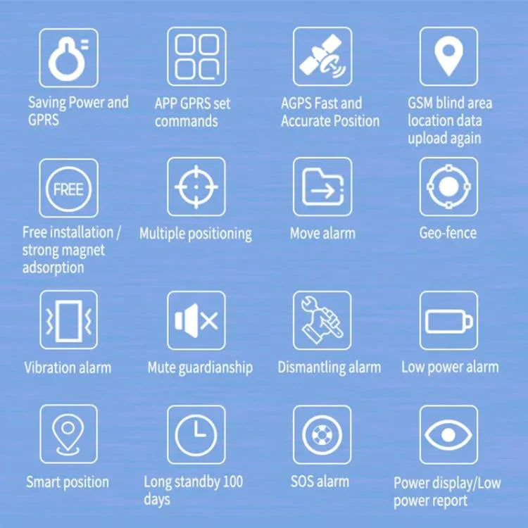 TK202A 4G 車用卡車車輛追蹤 GSM GPRS GPS 追蹤器 支援 AGPS，電池容量：6500mAh，4G 6500mAh