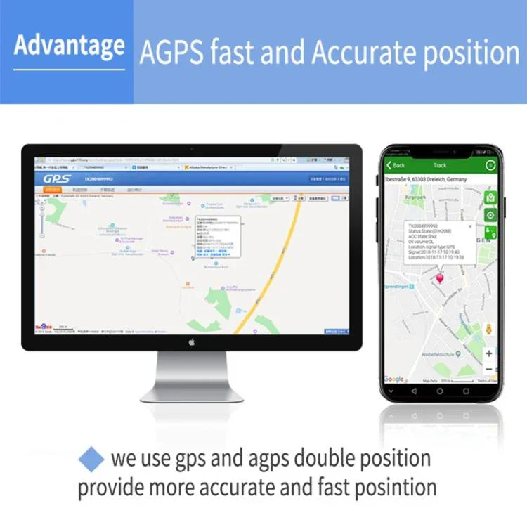TK202A 4G 車用卡車車輛追蹤 GSM GPRS GPS 追蹤器 支援 AGPS，電池容量：6500mAh，4G 6500mAh