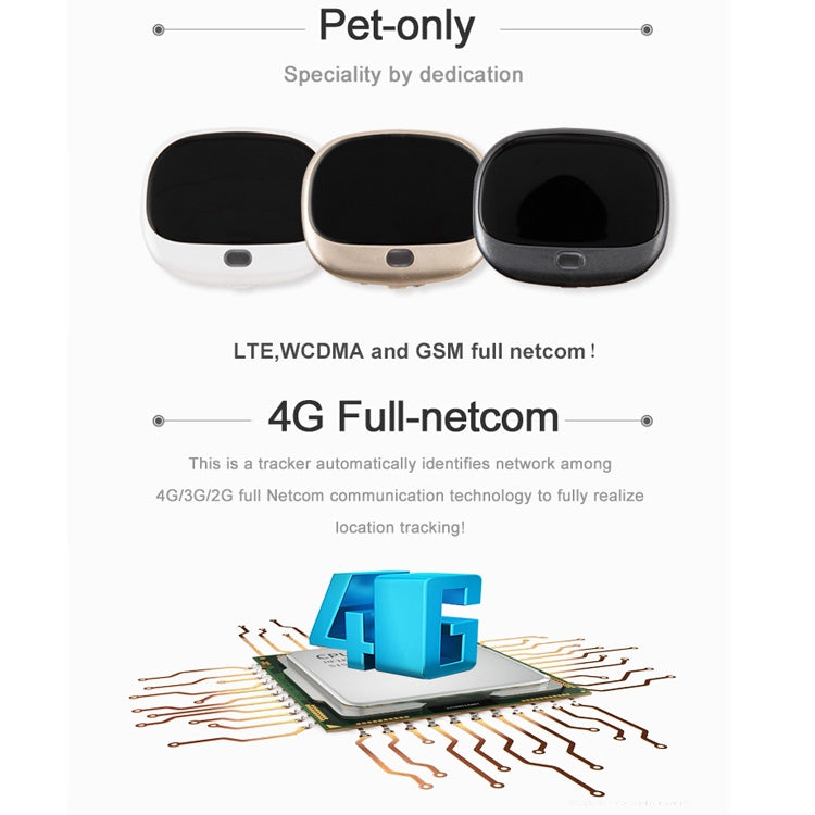 RF-V43 A 款 IP67 防水 GPS + LBS + WiFi 寵物定位器 寵物項圈追蹤裝置 適用亞洲／歐洲／非洲／澳洲，RF-V43 A 款（黑色），RF-V43 A 款（白色）