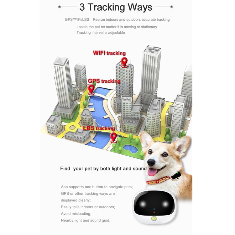 RF-V43 A 款 IP67 防水 GPS + LBS + WiFi 寵物定位器 寵物項圈追蹤裝置 適用亞洲／歐洲／非洲／澳洲，RF-V43 A 款（黑色），RF-V43 A 款（白色）