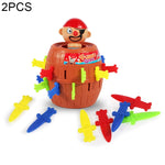 2 PCS Tricky Toys The Pirates Uncle Insert Sword Barrel Table Game, Pirate Barrel