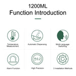 K9 Pro Plus免接觸體溫計 + 1000ml自動免接觸液體皂液器含底座安裝，15語言語音播報，K9 Pro Plus