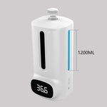 K9 Pro Plus免接觸體溫計 + 1000ml自動免接觸液體皂液器含底座安裝，15語言語音播報，K9 Pro Plus